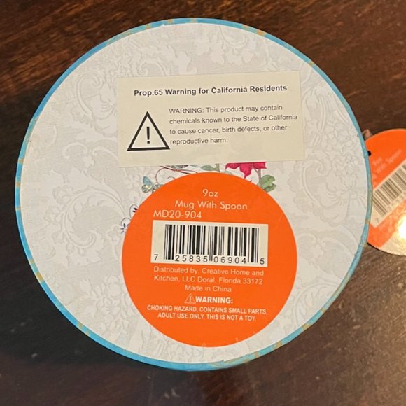 NWT Cook Prep Eat Ceramic Coffee/Tea Mug w/spoon in GIFT BOX, 9 oz., FLORAL - Picture 6 of 7